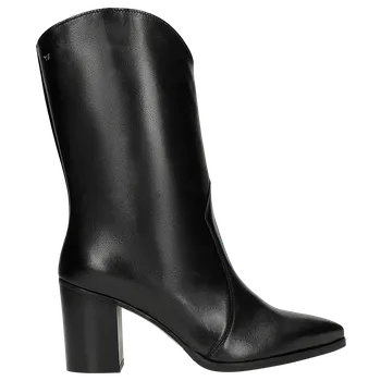 Dámské polobotky Černé Kovbojské Boty Z Kůže Na Podpatku Wojas 5531751 37