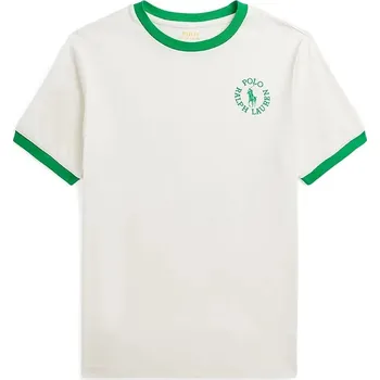 Chlapecké tričko Dětské bavlněné tričko Polo Ralph Lauren bílá barva, 323964454001 00X, vel. 140-149