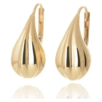 Náušnice moderní dámské náušnice ze žlutého zlata slza NA1822F + DÁREK ZDARMA