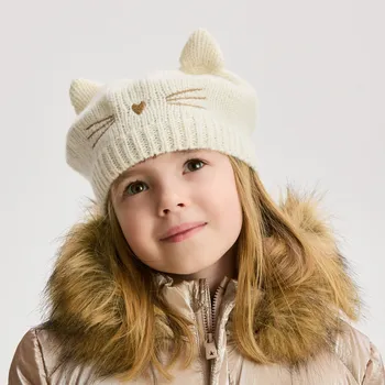 Čepice Reserved - Baret s&nbsp;vyšívanou aplikací - krémová - 430GS-01X - 430GS-01X-3Y5