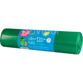 Pytle na odpadky Pytel LDPE na tříděný odpad, sklo 120L zelený, 15ks/role TOP 07179010