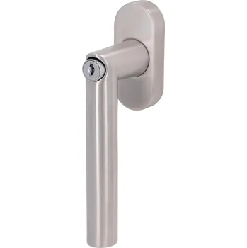 Okenní klika Uzamykatelná okenní klička Ronny IV, nerez/černá Nerez kartáčovaná