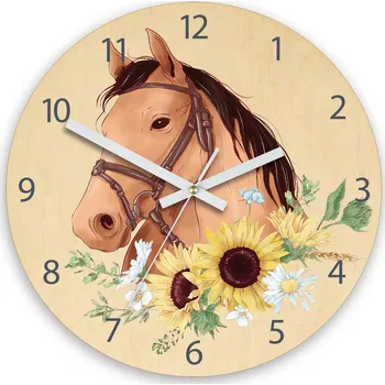 Hodiny Dětské nástěnné hodiny Ami Kůň hnědý 30 cm vícebarevné