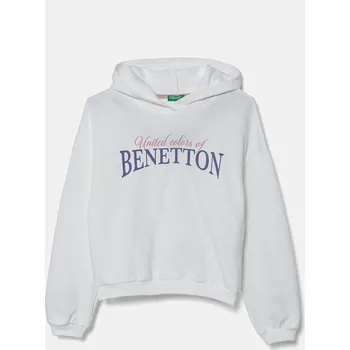 Chlapecká mikina Dětská bavlněná mikina United Colors of Benetton 3J68C204D.G.Seasonal bílá 00X, vel. 130