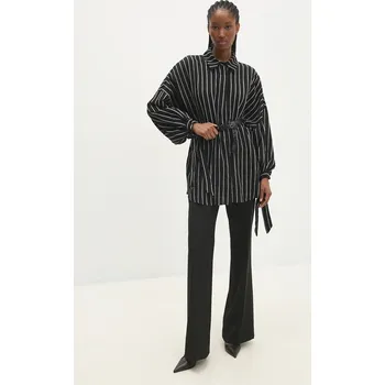 Košile Answear.LAB dámská, černá barva, relaxed, s klasickým límcem hay2.tos 99X, vel. S/M