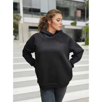 Těhotenská mikina Teplá těhotenská a kojicí mikina Warm-Mama 3v1 - černá, bavlněná Velikost: M