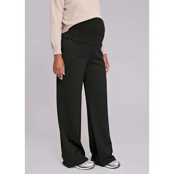 Těhotenská móda Těhotenské kalhoty Wide Leg – černé, volný střih Velikost: L