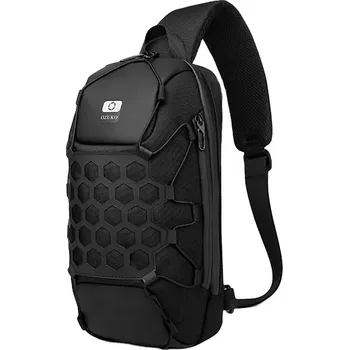Ozuko Outdoor batoh přes rameno s USB + zámek Černý 5L