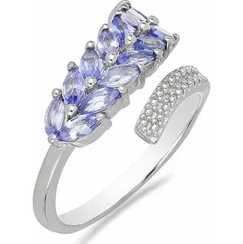 Prsten Prsten stříbrný s tanzanity Ag 925 014807 TZ 52 mm (US 6), 3,1 g