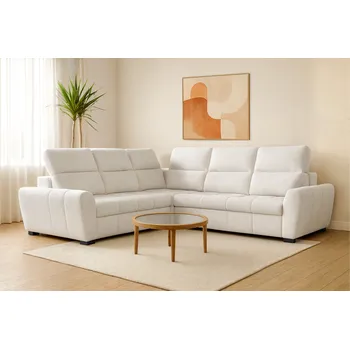 Sedací souprava Rozkládací rohová sedačka AMARETO krémová