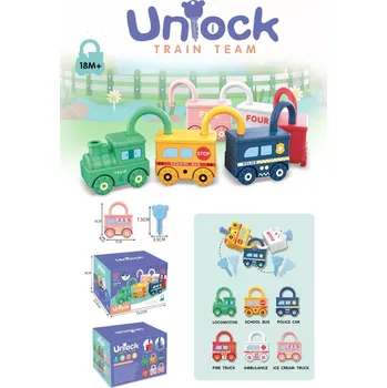 Vláček a vláčkodráha Vzdělávací vláček s vagónky a zámky