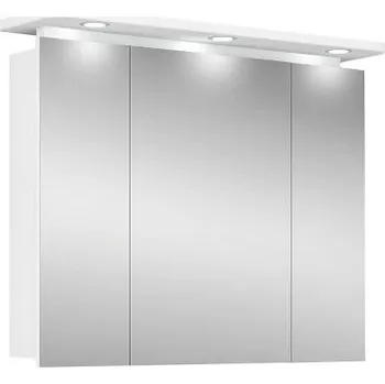 Koupelnový nábytek Zrcadlová skříňka LED Aquila, 92,3 x 75,2 cm, dřevo, bílá - A RIVA