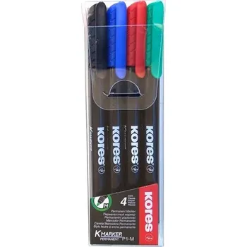 Permanentní popisovač Kores M, na CD, sada 4 barev