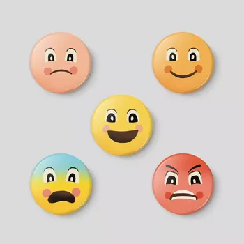 magnetka pro dítě Smajlíci - sada plánovacích magnetek 5 ks