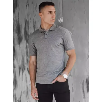 Pánské triko s límečkem DSTREET PX0602 TMAVĚ ŠEDÁ L