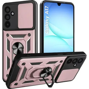 Pouzdro na mobilní telefon Kryt Samsung Galaxy A17 4G/5G Techsuit CamShield Pro rose gold