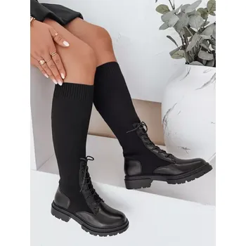 Dámské kozačky Dámské boty DSTREET ZY1014 ČERNÁ 37