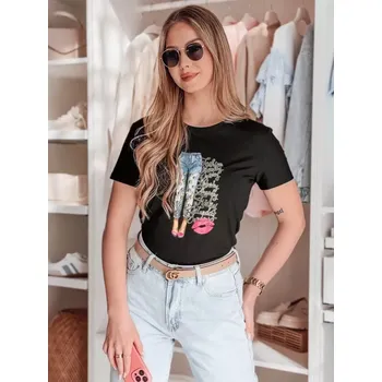 Dámské tričko Dámské triko DSTREET TRENDAY RY2824 ČERNÁ XL