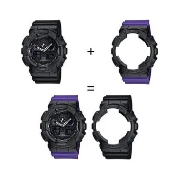 Módní doplněk Casio Hodinky SET GA-100-1A1ER + BEZEL 10358741 + PASEK 10498156 Černá OS