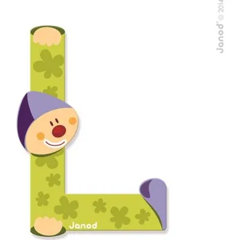 Hračka Janod Dřevěné písmenko L lepící 9 cm