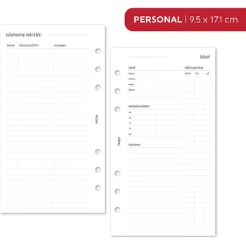 Náplň do diáře Fleppi Náplň do diáře - Lékaři a návštěvy u lékaře Vyberte velikost náplně: Personal