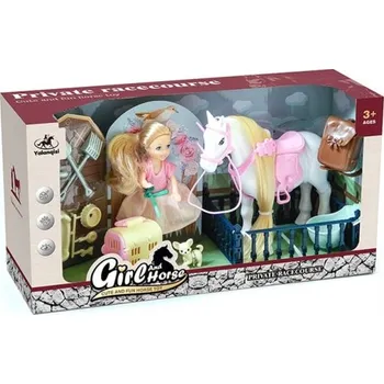 Farmářský set koník s panenkou a pejskem