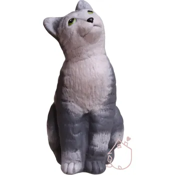 Zahradní dekorace kočka domácí | keramická keramická, ručně malovaná