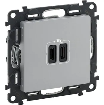 Elektrická zásuvka Zásuvka USB C+C Valena Life hliník Legrand 753307