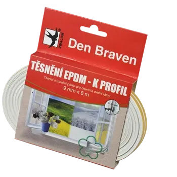 DEN BRAVEN Těsnicí profily z EPDM pryže D 9 x 6 x 6, bílá (B45504)