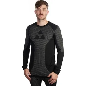 Pánské termoprádlo Pánské funkční triko s dlouhým rukávem Fischer SEAMLESS BASELA LONGSLEEVE M L Černá, Šedá
