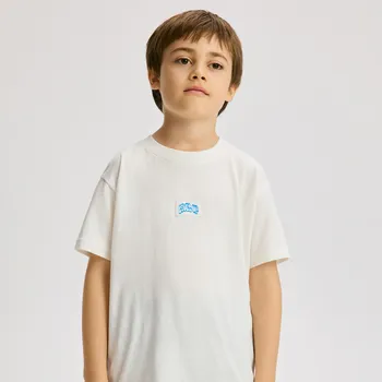 Chlapecké tričko Reserved - Bavlněné oversize tričko - krémová - 044FH-01X - 044FH-01X-146