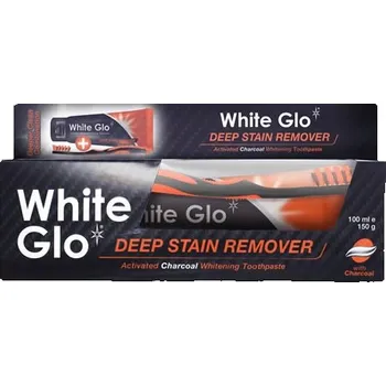zubní pasta White Glo Charcoal Deep Stain Remover bělící zubní pasta s aktivním uhlím 100ml + kartáček