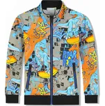 Chlapecká mikina - KUGO EM9321, šedá / modré zipy Barva: Šedá, Velikost: 110