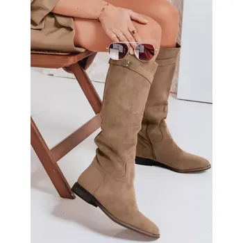 Dámské kozačky Dstreet ZY1088 BÉŽOVÁ 38