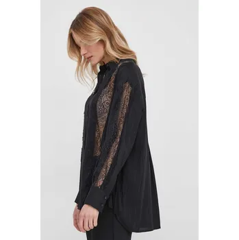 Pánská košile Košile Sisley 5IAYLQ06I černá 99X, vel. S