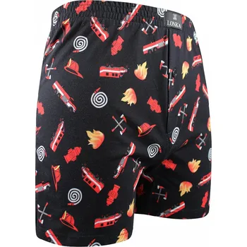 Trenýrky Pánské trenýrky Lonka - Karlos, černá, hasiči Barva: Černá, Velikost: XXL