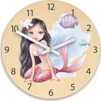 Hodiny Dětské nástěnné hodiny Ami Mořská panna 30 cm vícebarevné II