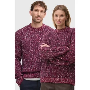 Pánské oblečení Svetr z vlněné směsi United Colors of Benetton 116NU108M burgundské 83X, vel. M