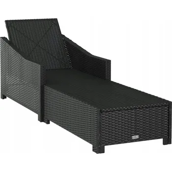 Zahradní lehátko VidaXL technorattanové Lehátko černé