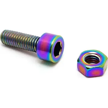 bmx TLC Titanium BMX Seat objímka šroub a Matice (Rainbow)
