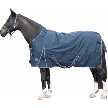 Deka pro koně Lehká výběhová deka HKM Starter 600D High Neck s fleecem deep blue 125cm