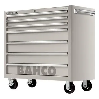 Pojízdná skříňka 7zásuvková na kolečkách, Nerezová ocel, výška: 986mm x 501mm, délka: 1.1m Bahco
