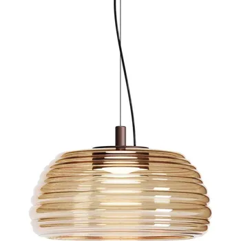 Světla a lustry REDO GROUP Redo ONDULA lustr do kuchyně - jantarové sklo LED 20W CCT 2700K/3000K