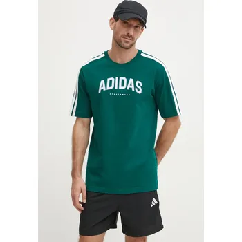 Bavlněné tričko adidas M C COLLE Collegiate JJ3869 zelená 79X, vel. S