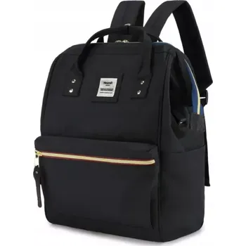 Městský batoh Himawari studentský batoh s USB port Apaté Černý color 19L