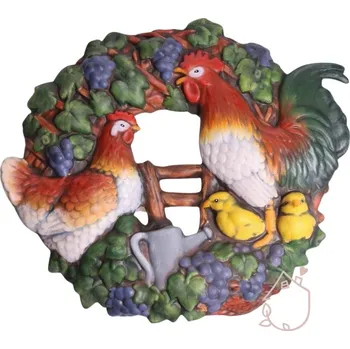 Velikonoční dekorace Velikonoční věnec keramický s kuřátky keramický