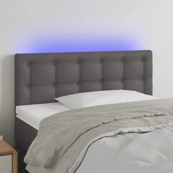 Čelo postele s LED šedé 90x5x78/88 cm umělá kůže IM_3121694