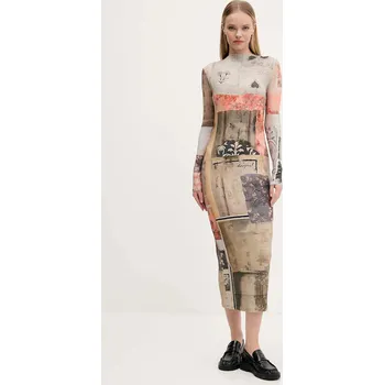 Dámské oblečení Šaty Desigual LYRA 25WWVK30 béžová 80X, vel. S