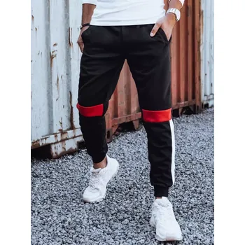 Pánská móda Pánské tepláky DSTREET ux4448 ČERNÁ/ČERVENÁ M