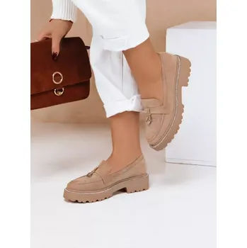 Dámské mokasíny Dámské boty DSTREET LOAFELIA ZY0604 KHAKI 39